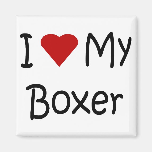 Imán Me encanta mi perro de boxer engendra regalos y ro (Frente)