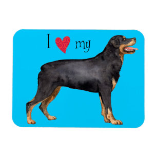 Imán Me encanta mi Rottweiler