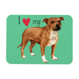 Imán Me encanta mi Staffordshire Bull Terrier