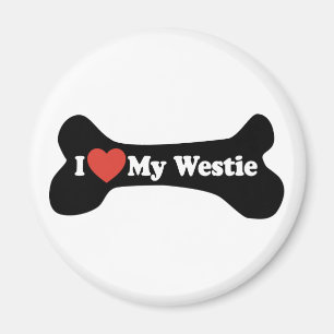 Imán Me encanta mi Westie - Hueso de perro
