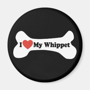 Imán Me encanta mi Whippet - Hueso de perro