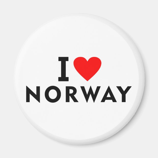 Imán Me encanta Noruega como turismo de viajes al coraz (Frente)