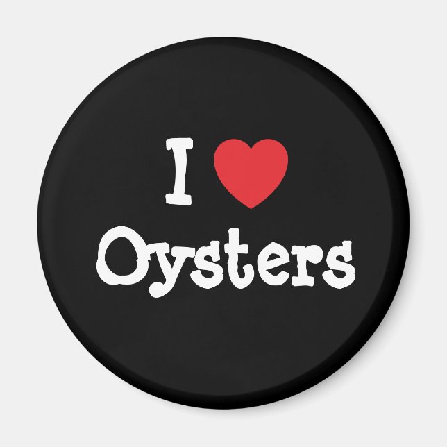 Imán Me encanta Oysters personalizado de corazón person (Frente)