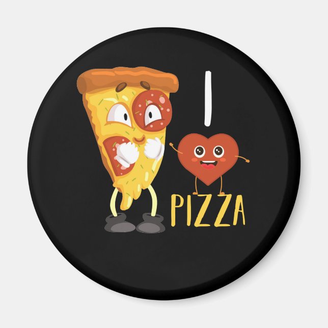 Imán Me Encanta Pizza Cute Pizza Slice (Frente)