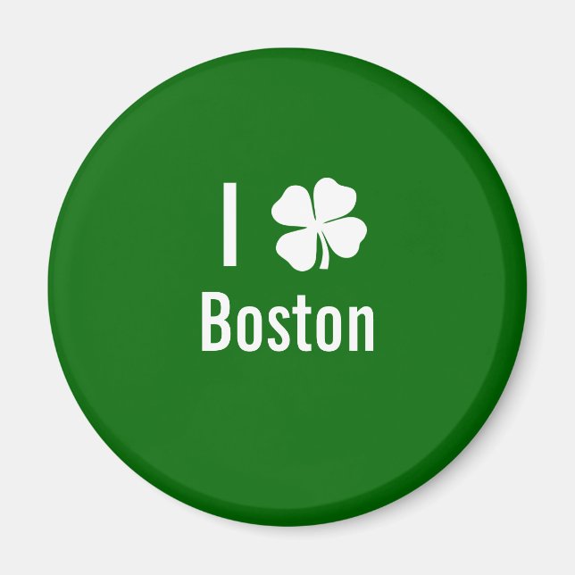 Imán Me encanta (shamrock) Boston St Patricks Day (Frente)