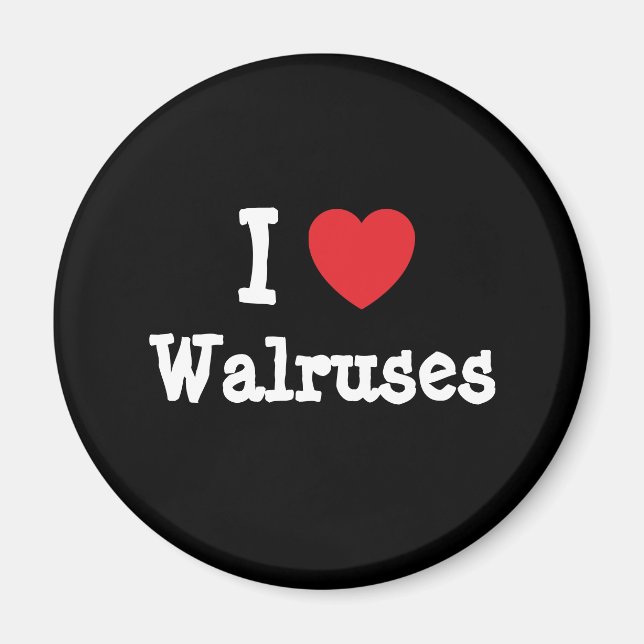 Imán Me encanta Walruses personalizado de corazón perso (Frente)