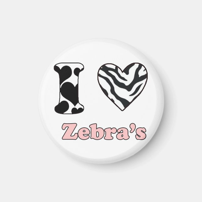 Imán Me encanta Zebra's (Frente)