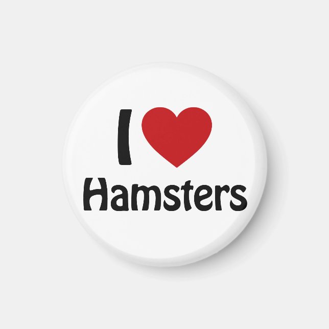 Imán Me encantan Hamsters (Frente)