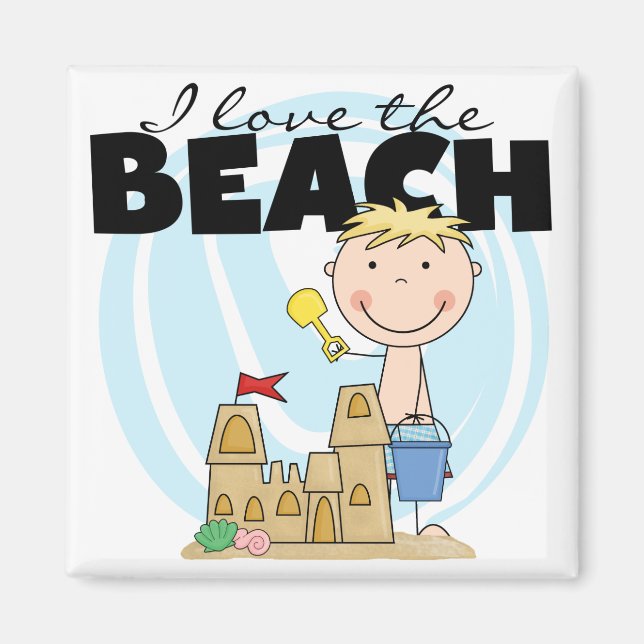 Imán Me encantan las camisetas y regalos de Beach Blond (Frente)