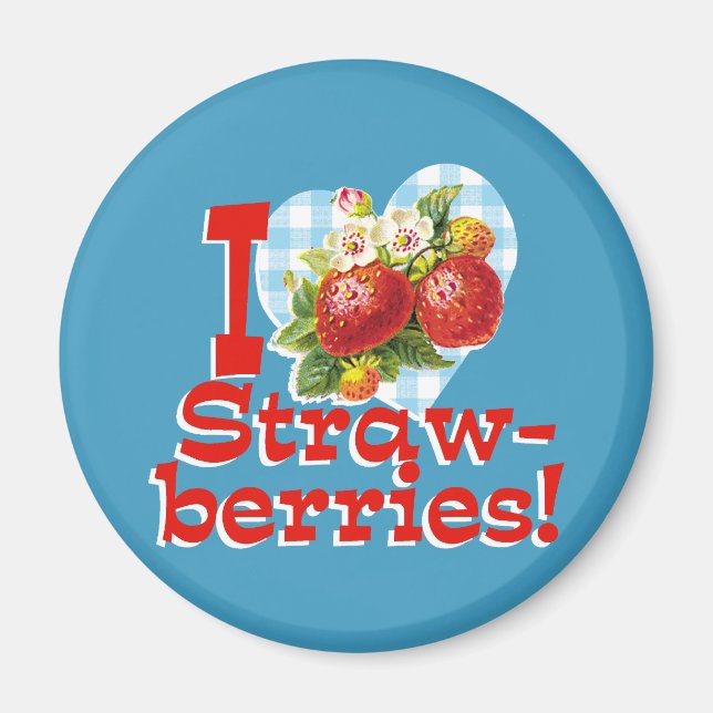 Imán Me encantan las fresas (Frente)