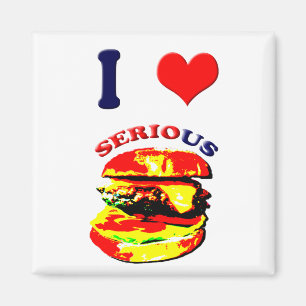 Imán Me encantan las hamburguesas serias