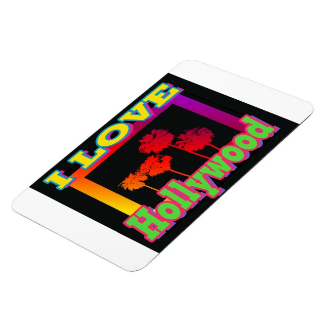 Imán ME ENCANTAN las palmeras de Hollywood en la caja m (Lado Izquierdo)