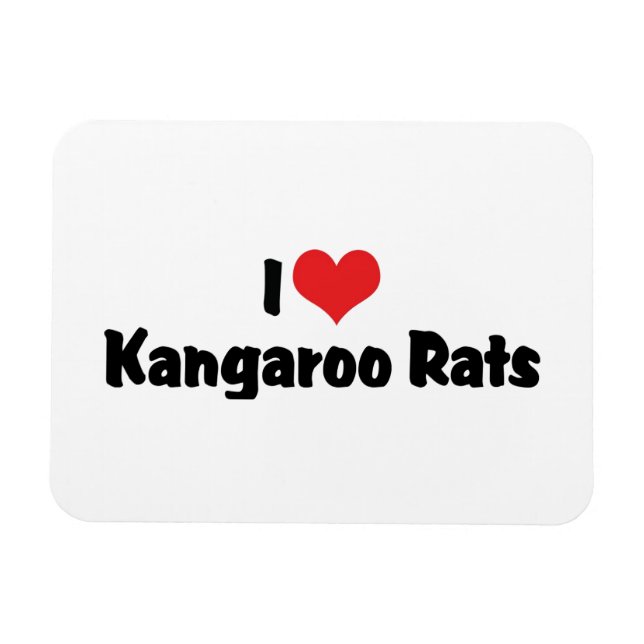 Imán Me encantan las ratas canguro del corazón (Horizontal)