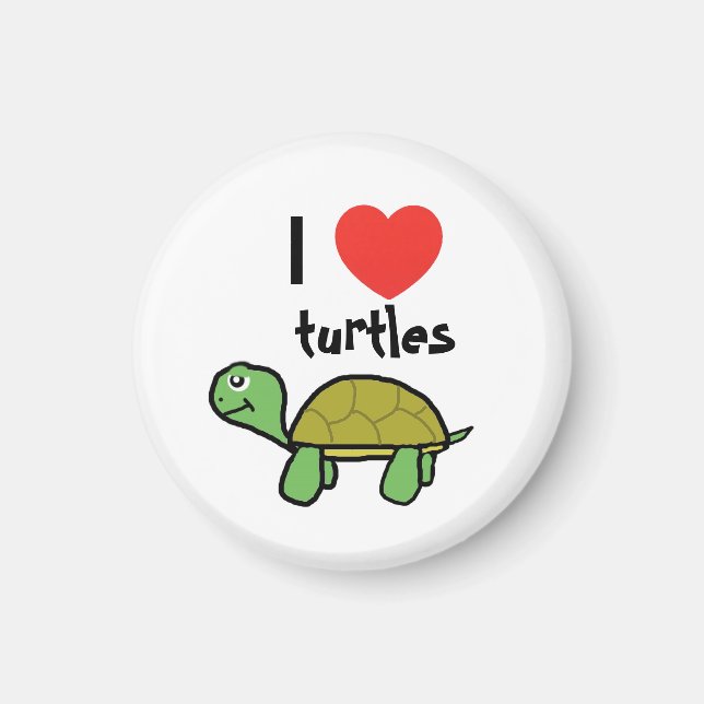 Imán Me encantan las tortugas. (Frente)