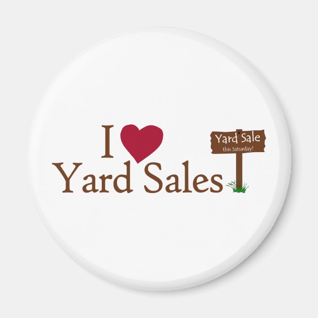 Imán Me encantan las ventas de yard (Frente)