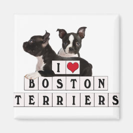 IMÁN ME ENCANTAN LOS BLOQUES DE BOSTON TERRIERS