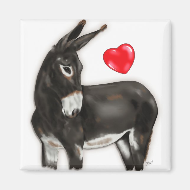Imán Me encantan los burros Demure Donkey (Frente)