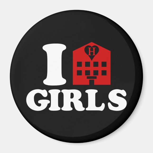 Imán Me encantan los Chicas de los hoteles (Frente)