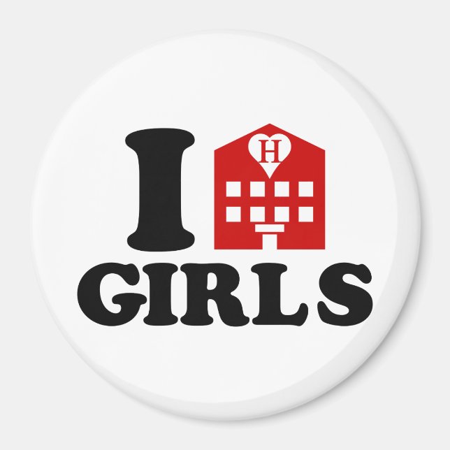 Imán Me encantan los Chicas de los hoteles (Frente)