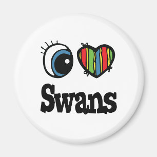 Imán Me encantan los cisnes (del corazón)
