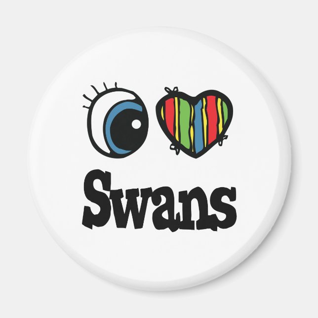 Imán Me encantan los cisnes (del corazón) (Frente)