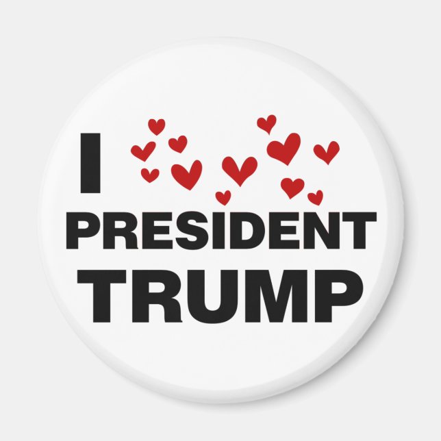 Imán Me encantan los corazones del presidente Trump (Frente)