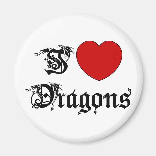 Imán Me encantan los dragones (Frente)