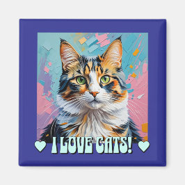 Imán ¡Me Encantan Los Gatos!