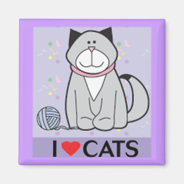 Imán Me encantan los gatos (Frente)