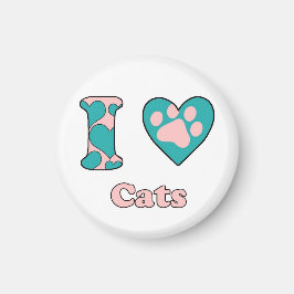 Imán Me encantan los gatos