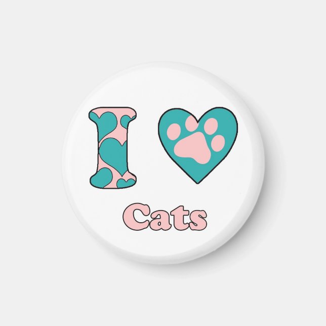 Imán Me encantan los gatos (Frente)