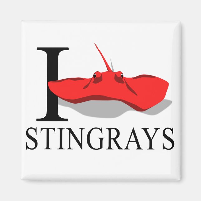 Imán Me encantan los imanes de Stingrays (Frente)