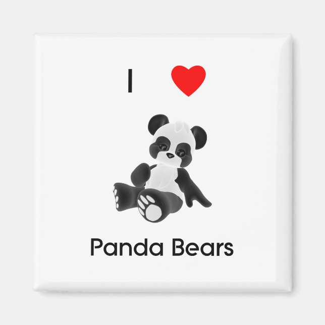 Imán Me encantan los osos panda (Frente)