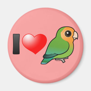 Imán Me encantan los pájaros amorosos con cara de rosa