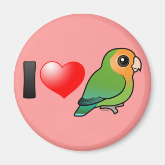 Imán Me encantan los pájaros amorosos con cara de rosa