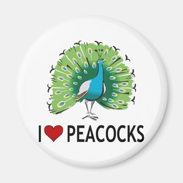 Imán Me encantan los pavos reales (Frente)