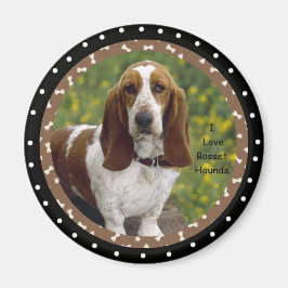 Imán Me encantan los perros de Basset Hound