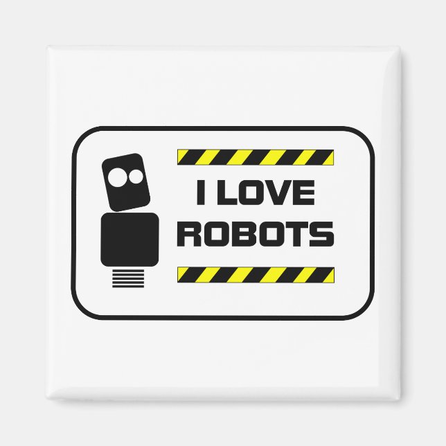 Imán Me encantan los robots (Frente)