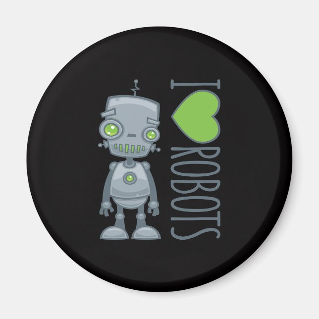 Imán Me encantan los robots (Frente)