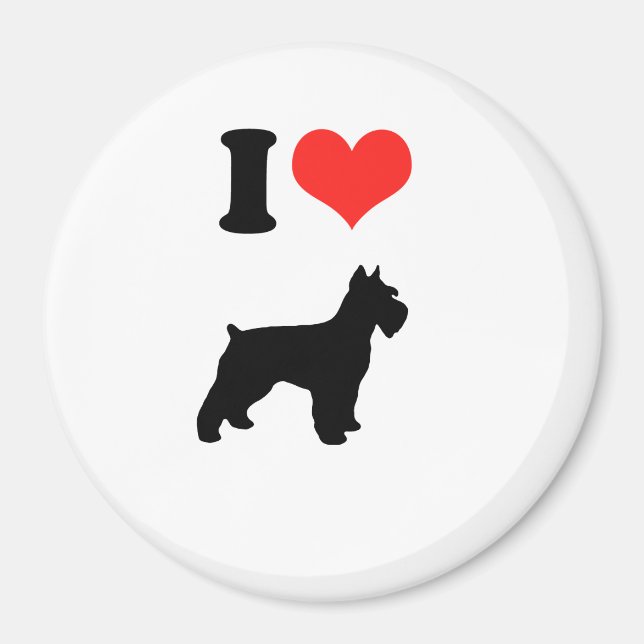 Imán Me encantan los Schnauzers en miniatura (Frente)