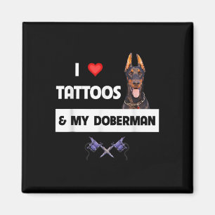 Imán Me Encantan Los Tatuajes Y Mi Tatuaje De Perro Dob