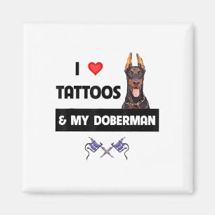 Imán Me Encantan Los Tatuajes Y Mi Tatuaje De Perro Dob