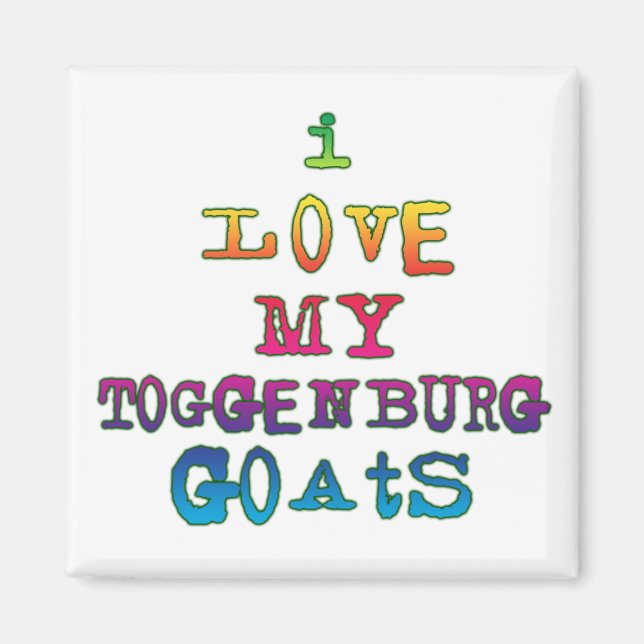 Imán Me encantan mis cabras de Toggenburg (Frente)