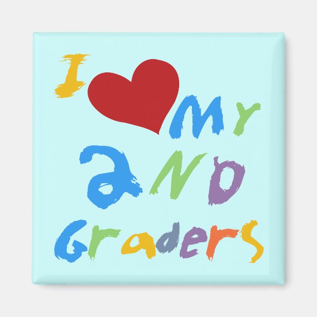 Imán Me encantan mis camisetas y regalos de 2º Graders (Frente)