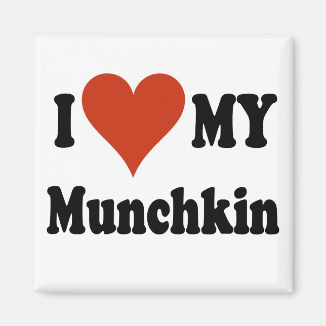 Imán Me encantan mis regalos y ropa de gato de Munchkin (Frente)