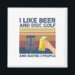Imán Me gusta la cerveza y el disco golf y quizás 3 per<br><div class="desc">Me gusta la cerveza y el disco golf y quizás regalo para 3 personas divertidas</div>
