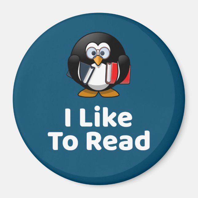 Imán Me Gusta Leer Pingüino Magnet (Frente)