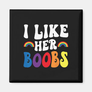 Imán Me Gusta Su Pecho Parejas Lesbianas Lgbtq Divertid