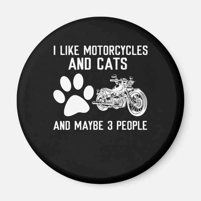 Imán Me Gustan Las Motocicletas Y Los Gatos El Gracioso (Frente)