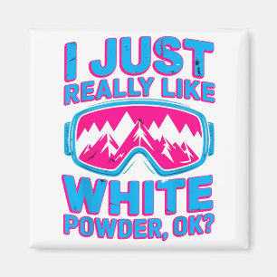 Imán Me gustan los esquiadores de nieve blanca humor de
